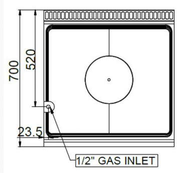 Preview: MBM Glühplattenherd MTPG77FG - Standgerät mit Gasbackofen - Gas-Glühplatte