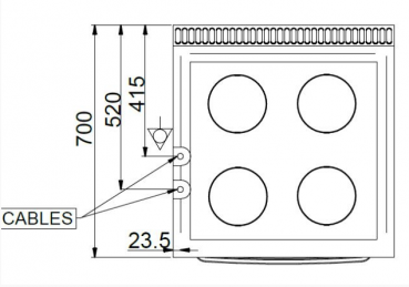 Preview: MBM Ceranherd MVC77FE - Standgerät mit Elektro-Backofen - 4 Infrarot-Kochfelder
