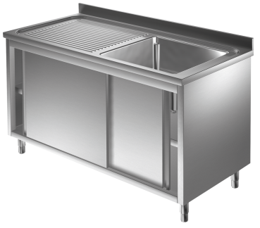Spülschrank 1,2m - 1 Becken rechts L50xB50xT30cm AISI 430 - Kopie