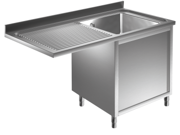 Spülmaschinen Spülschrank 1,2m-1 Becken rechts L50xB40xT25cm AISI 430 - Kopie