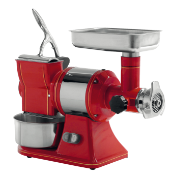 Fleischwolf/Käsereibe-Kombi retro - Edelstahlmahlgruppe - Produktion FW: 200 kg/Std - KR: 50 kg/Std