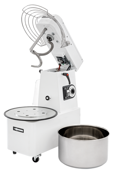 Teigmaschine - 2 Geschwindigkeiten - Kesselvolumen: 32 Liter / 25 kg Teig - aufklappbares Rührwerk