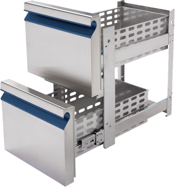 Schubladenblock 2x 1/2 (BxTxH): 43 x 62,5 x 68,5 cm