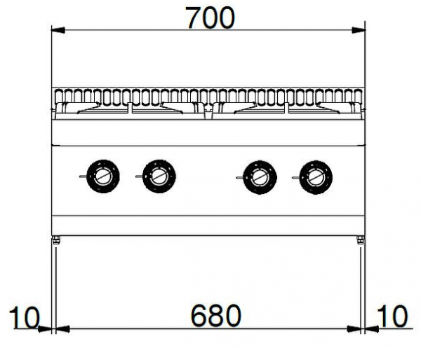 MBM Gasherd MFB77TXL - Tischgerät - 4 Brenner