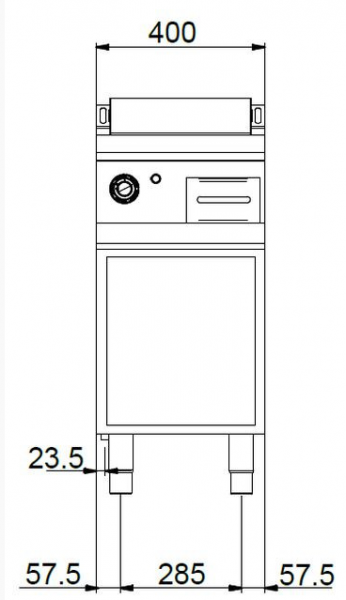 MBM Grillplatte MFTE74AL - Standgerät - offen - glatte Grillfläche