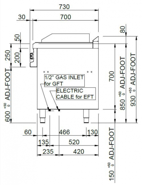 MBM Grillplatte MFTG74ALC - Stand-Gasgrillplatte - glatte Grillfläche - verchomt