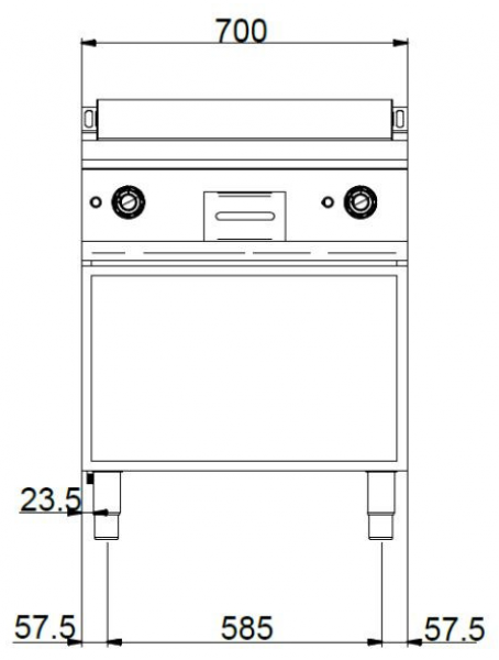 MBM Gasgrillplatte MFTG77ALRC - Standgerät - offen - ½ glatte + ½ gerillte Grillfläche - verchromt