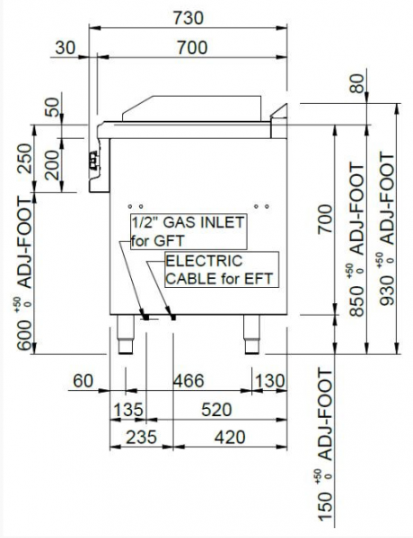MBM Gasgrillplatte MFTG77ALRC - Standgerät - offen - ½ glatte + ½ gerillte Grillfläche - verchromt