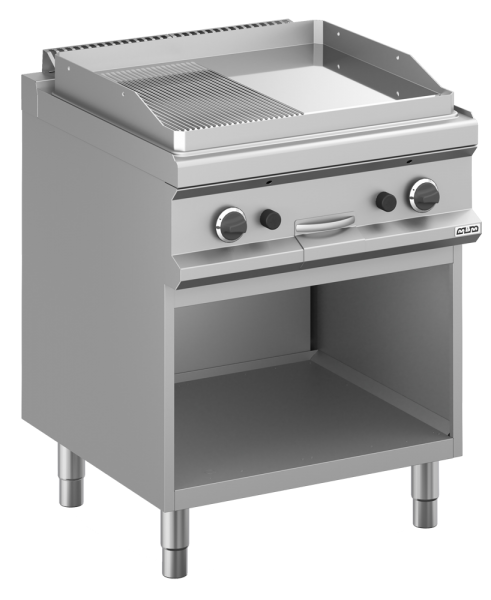 MBM Gasgrillplatte MFTG77ALRC - Standgerät - offen - ½ glatte + ½ gerillte Grillfläche - verchromt
