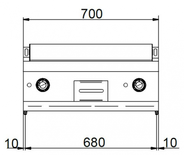 MBM Gasgrillplatte MFTG77TLR - Tischgerät - ½ glatte + ½ gerillte Grillfläche