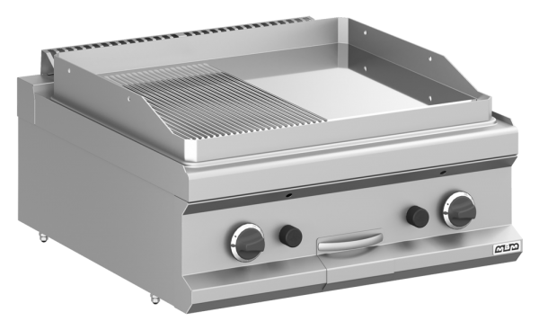 MBM Gasgrillplatte MFTG77TLRC - Tischgerät - ½ glatte + ½ gerillte Grillfläche - verchromt