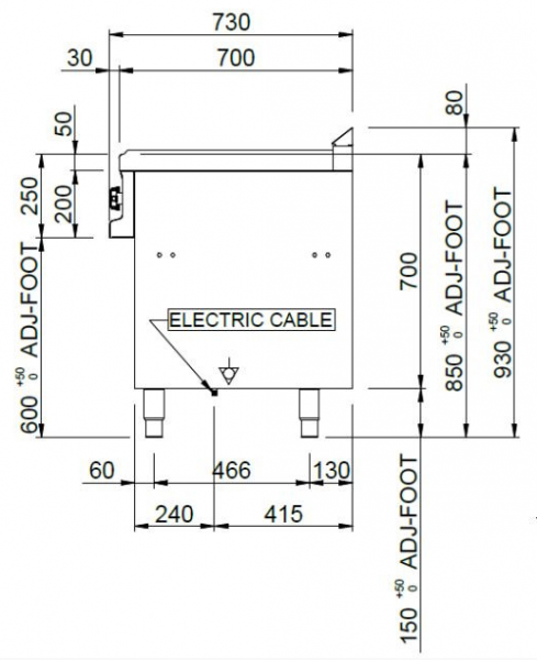MBM Elektroherd MPQ711A - Standgerät - offen - 6 rechteckige Kochplatten