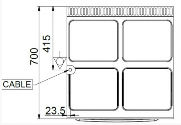 MBM Elektroherd MPQ77FE - Standgerät mit Elektrobackofen - 4 rechteckige Kochplatten