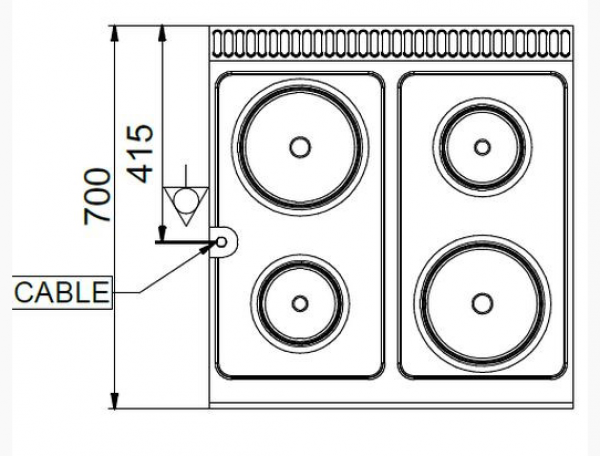 MBM Elektroherd MPR77A - Standgerät - offen - 4 runde Kochplatten