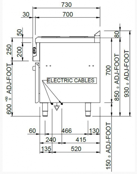 MBM Elektroherd MPR77FE - Standgerät mit Elektrobackofen - 4 runde Kochplatten