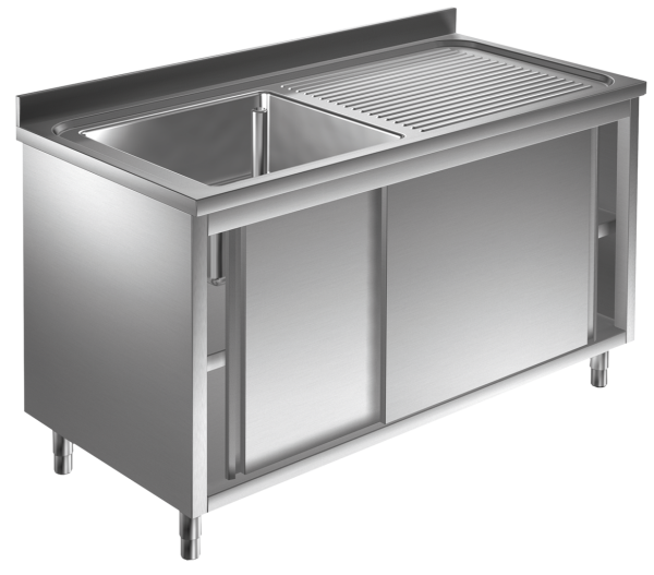 Spülschrank 1,0m - 1 Becken links L40xB40xT25cm AISI 430 - Kopie
