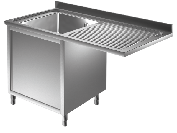 Spülmaschinen Spülschrank 1,4m - 1 Becken links L50xB40xT25cm AISI 430