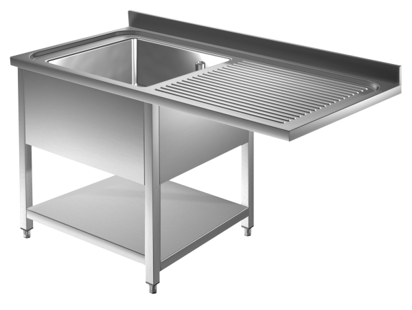 Spülmaschinen Spültisch 1,4m - 1 Becken links L50xB40xT25cm AISI 430 - Kopie