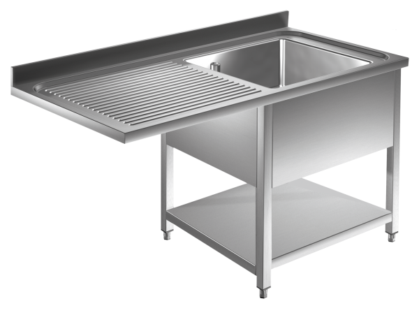 Spülmaschinen Spültisch 1,2m-1 Becken rechts L50xB50xT30cm AISI 430 - Kopie