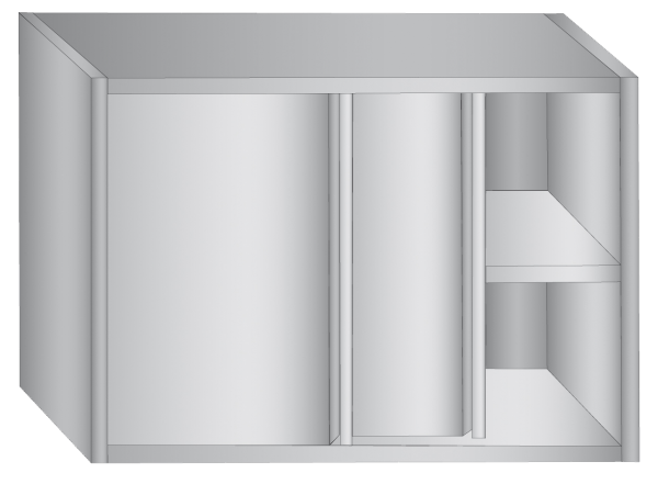 Wandhängeschrank 0,6m - mit Flügeltür 0,65m hoch AISI 430