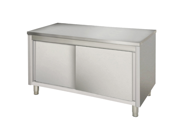 Arbeitsschrank 1,4m - mit Schiebetür AISI 430