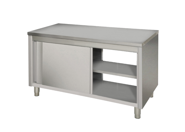 Arbeitsschrank 1,2m - mit Durchreiche AISI 430