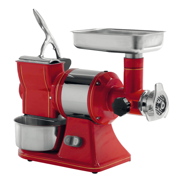 Fleischwolf/Käsereibe-Kombi retro - Gusseisenmahlgruppe - Produktion FW: 200 kg/Std - KR: 50 kg/Std