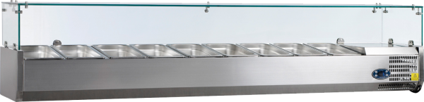 Kühlaufsatzvitrine - 1800 mm Breite - für Behälter: 9xGN1/4