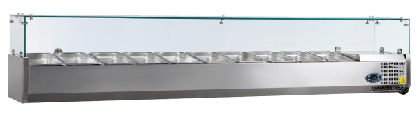 Kühlaufsatzvitrine - 2000 mm Breite - für Behälter: 10xGN1/4