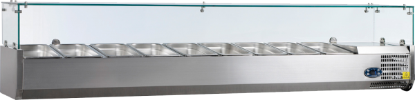 Kühlaufsatzvitrine - 2000 mm Breite - für Behälter: 9xGN1/3