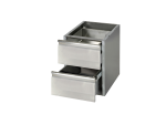 Schubladenelement 2 Schubladen 1/2 Chromstahl AISI 304