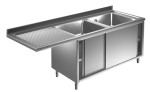 Spülmaschinen Spülschrank 1,6m-2 Becken rechts L40xB50xT25cm AISI 430