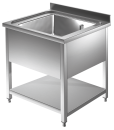 Spültisch mit Grundboden 1 Becken AISI 430